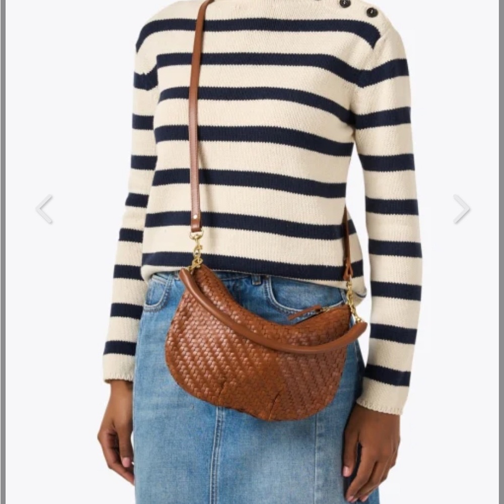 Clare V petit moyen in Hazelnut zigzag NWOT